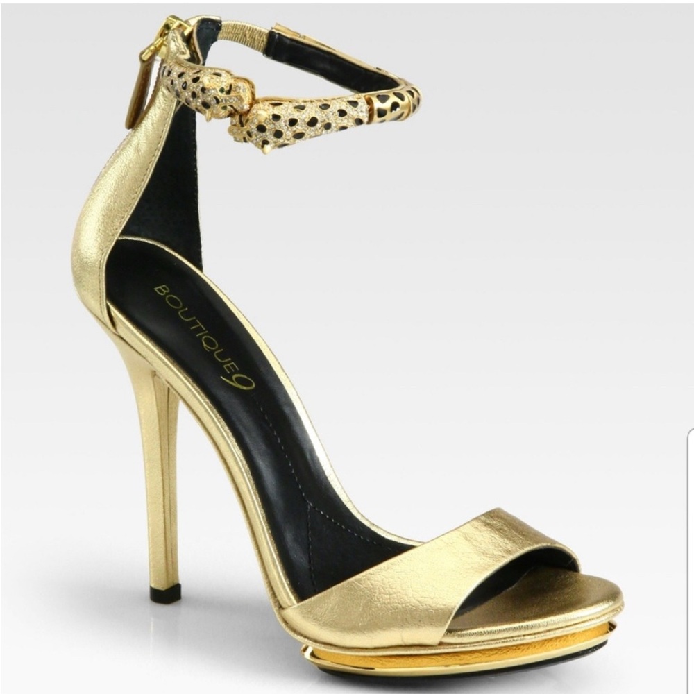 Boutique9 gold high heels size 5.5